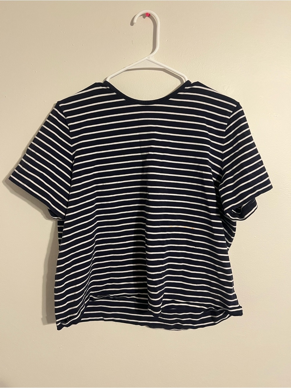 Lauren Ralph Lauren Women's Navy Blue & White T-Striped Shirt Size 2XL